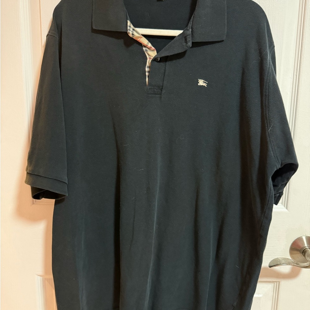 Men's Black Burberry Polo Shirt